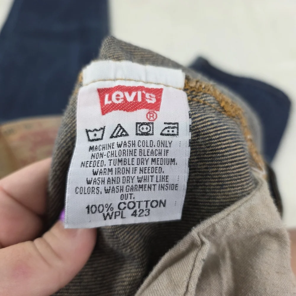 Levi's Vintage Straight Leg Button Fly Men's Dark Wash Blue Jeans